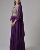 Chinnon Violet Hand Embroidered Gown with Dupatta